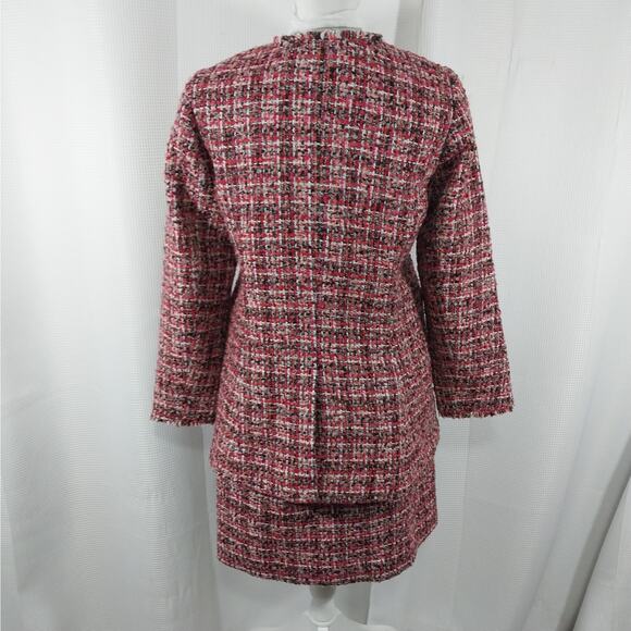 NWOT! TALBOTS! STUNNING RED, ORANGE, BROWN, BLK & CREAM WOOL+ SKIRT SUIT! SZ 2P - Picture 8 of 14
